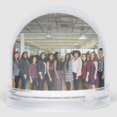 Business Photo Logo & Christmas Star Message Gift Schneekugeln (Rückseite)