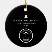 Business Photo Logo Christmas Tree Custom Gift Keramik Ornament (Vorne)