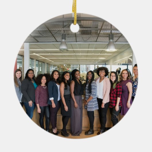 Business Photo Logo Christmas Tree Custom Gift Keramik Ornament (Hinten)