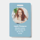 Business Photo QR Code Blue Employee Ausweis (Front)