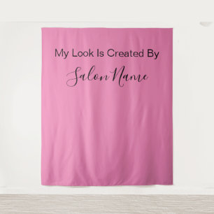 Business Pink Black Beauty Salon Selfie Station Wandteppich