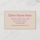 Business Pink und Beige Beauty Salon Ermäßigung Visitenkarte (Rückseite)