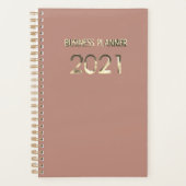 Business-Planer 2021 Blush-Rose Goldtypografie Planer (Vorderseite)