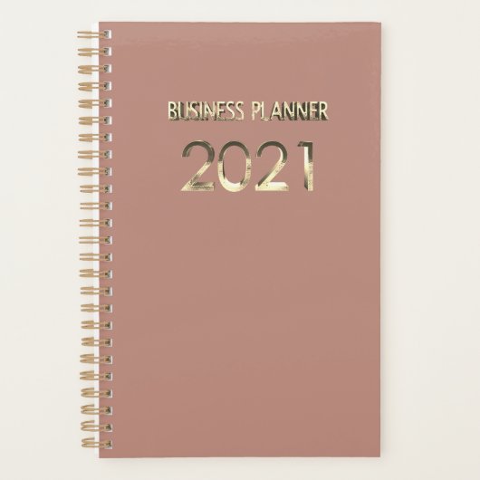 Business-Planer 2021 Blush-Rose Goldtypografie Planer (Vorderseite)
