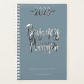 Business Planer 2023 Blue Silver Script Modern (Vorderseite)
