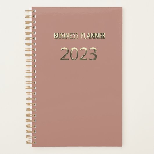 Business-Planer 2023 Blush-Rose Goldtypografie Planer (Vorderseite)