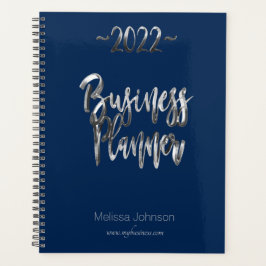 Business Planner 2022 Blau und Grau Script modern Planer