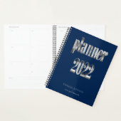 Business Planner 2022 Blau und Grau Script modern Planer (Anzeige)