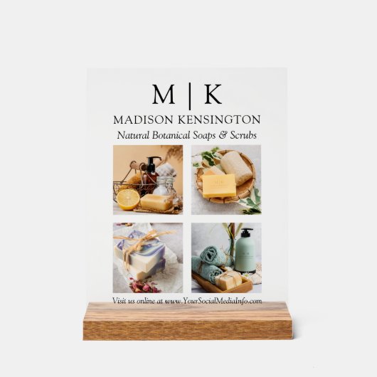 Business Products für Monogram oder Add-Fotos Acrylschild (Vorderseite)