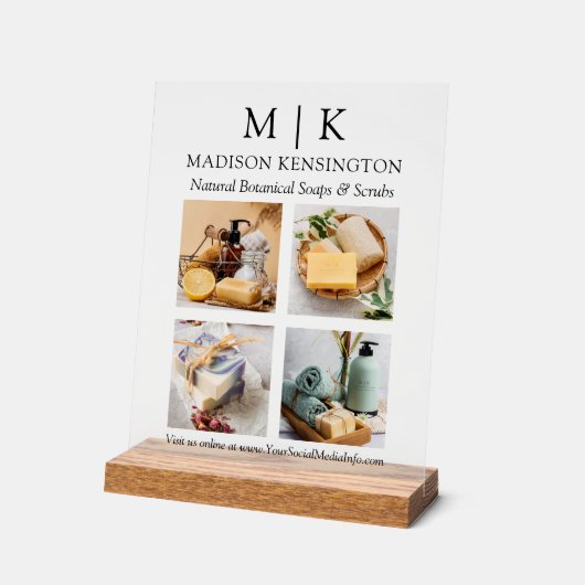 Business Products für Monogram oder Add-Fotos Acrylschild (Winkel)