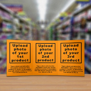 Business Products Orange Trifold Card Dreifach Gefaltete Karte