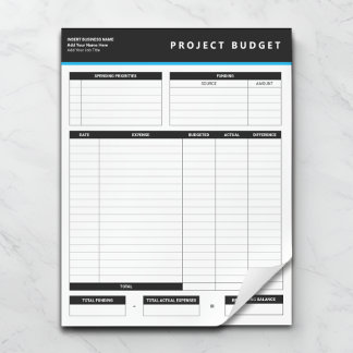 Business Project Budget Template Sheets Notepad Notizblock