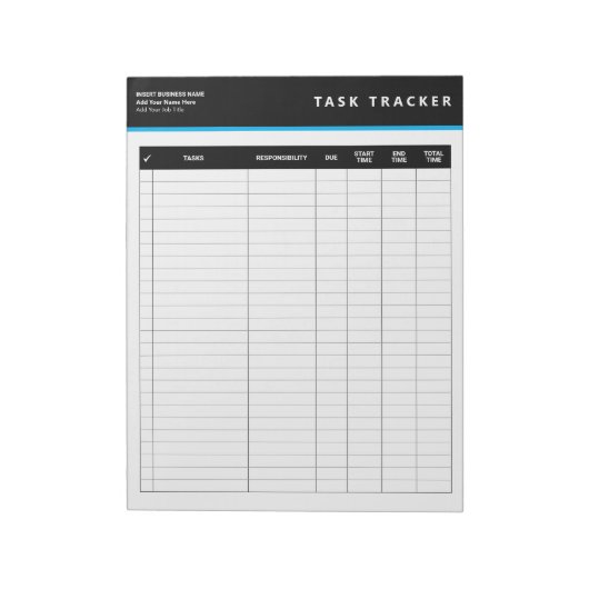Business Project Management Task Tracker Notepad Notizblock (Rotiert)