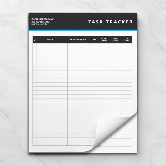 Business Project Management Task Tracker Notepad Notizblock