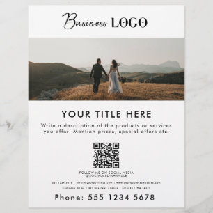 Business Promotion Foto & Text QR Code Hochzeit Flyer