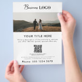 Business Promotion Foto & Text QR Code Hochzeit Flyer (Hand)