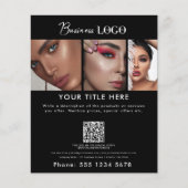 Business Promotional Beauty Hair Nail Makeup Black Flyer (Vorne)