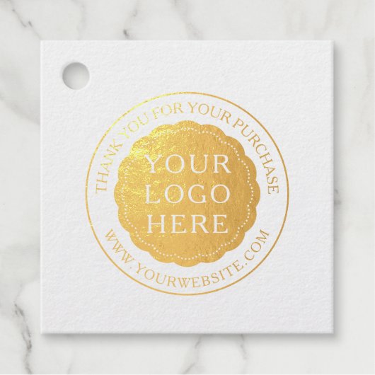Business Promotional Foil Favor Tag with Logo (Vorderseite)
