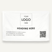 Business QR Code Advertising White Banner