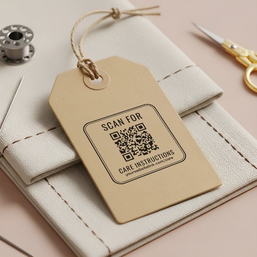 Business QR Code Care Instructions Website Permastempel