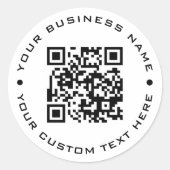 Business Qr Code Chic Modernste Minimal einfach Runder Aufkleber (Vorderseite)