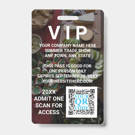 Business QR Code Dunkles Foto Cool Promo Event VIP Ausweis (Vorderseite)