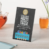 Business QR Code Google Review Pedestal Sign Sockelschild (In SItu)