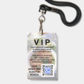 Business QR Code Light Foto Cool Promo Event VIP Ausweis (Vorderseite mit Lanyard)