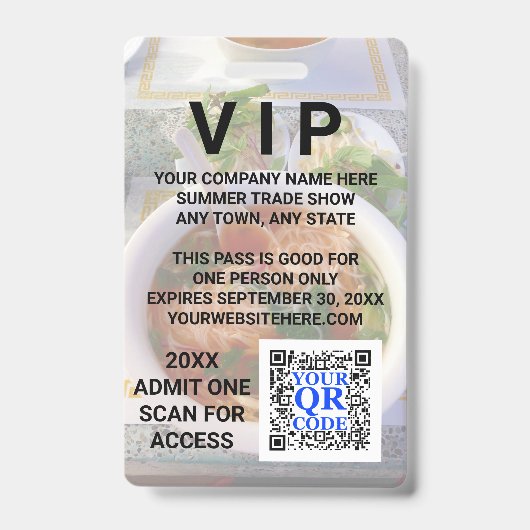 Business QR Code Light Foto Cool Promo Event VIP Ausweis (Vorderseite)