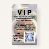 Business QR Code Light Foto Cool Promo Event VIP Ausweis (Vorderseite)