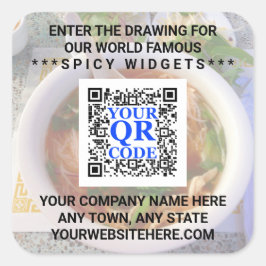 Business QR Code Light Foto Cool Simple Promo Quadratischer Aufkleber