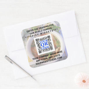 Business QR Code Light Foto Cool Simple Promo Quadratischer Aufkleber