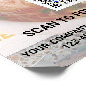 Business QR Code Light Foto Cool Trade Show Promo Poster (Ecke)