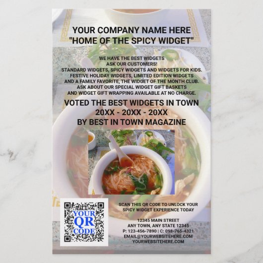 Business QR Code Light Foto Custom Marketing Flyer (Vorne)