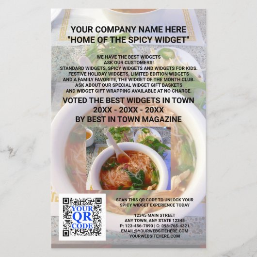 Business QR Code Light Foto Custom Marketing Flyer (Vorne)