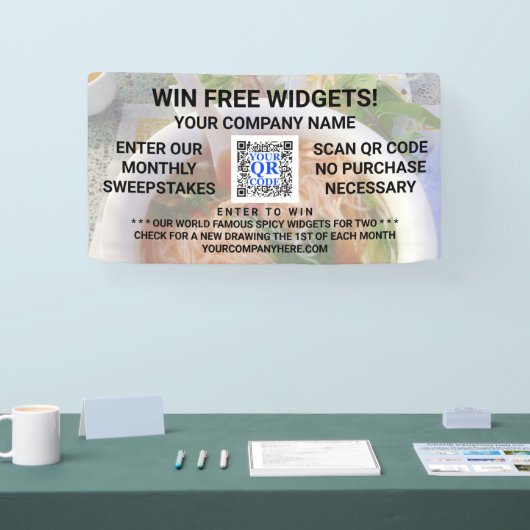 Business QR Code Light Foto Custom Promotions Banner (Messe)