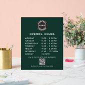 Business QR Code Logo Modern Opening Hours Acrylschild (Hochzeit)