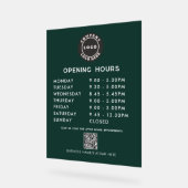 Business QR Code Logo Modern Opening Hours Acrylschild (Winkel)