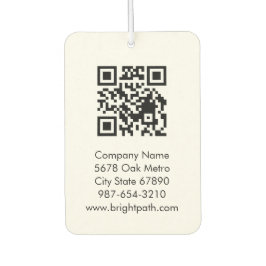 Business QR Code Logo Name Contact Black White  Autolufterfrischer