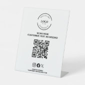 Business QR-Code Logo Social Handle Website Store Sockelschild (Vorderseite)