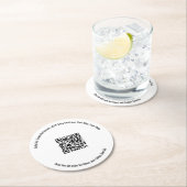 Business QR Code Minimalist Menu Custom Runder Pappuntersetzer (Vor Ort)