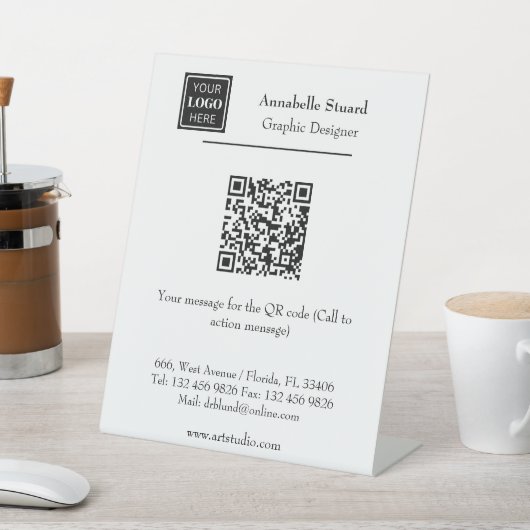 Business QR-Code Office liefert Schreibtischzugrif Sockelschild (In SItu)