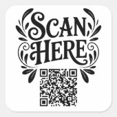 Business QR Code Quadratischer Aufkleber (Vorderseite)