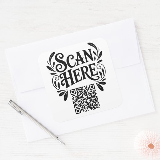 Business QR Code Quadratischer Aufkleber (Umschlag)