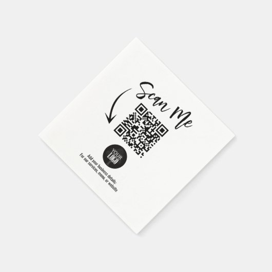 Business QR Code Scan Me Custom Serviette (Ecke)