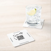 Business QR Code Scan Me Menu Custom Rechteckiger Pappuntersetzer (Vor Ort)