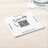 Business QR Code Scan Me Menu Custom Rechteckiger Pappuntersetzer (angewinkelt)
