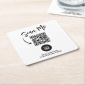Business QR Code Scan Me Simple Rechteckiger Pappuntersetzer (angewinkelt)