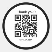 Business qr code simple black white runder aufkleber (Vorderseite)
