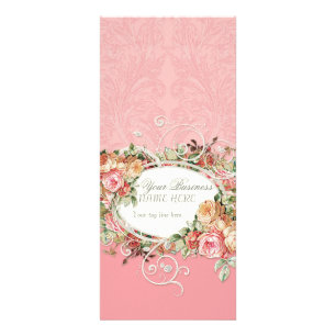 Business Rate Card - Barock Englisch Rose Floral Werbekarte